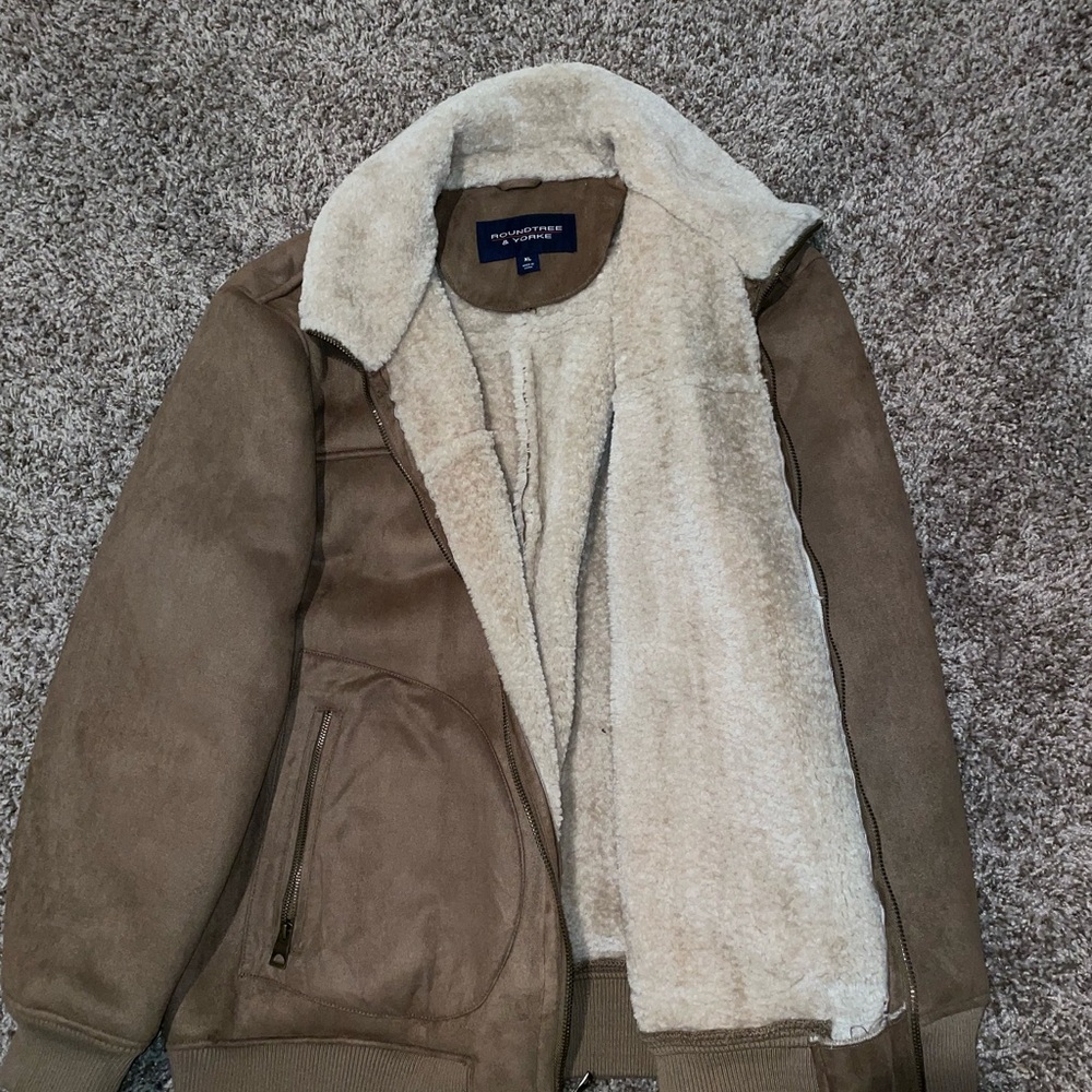Roundtree and York winter coat jacket brown with fur tags gone but not worn